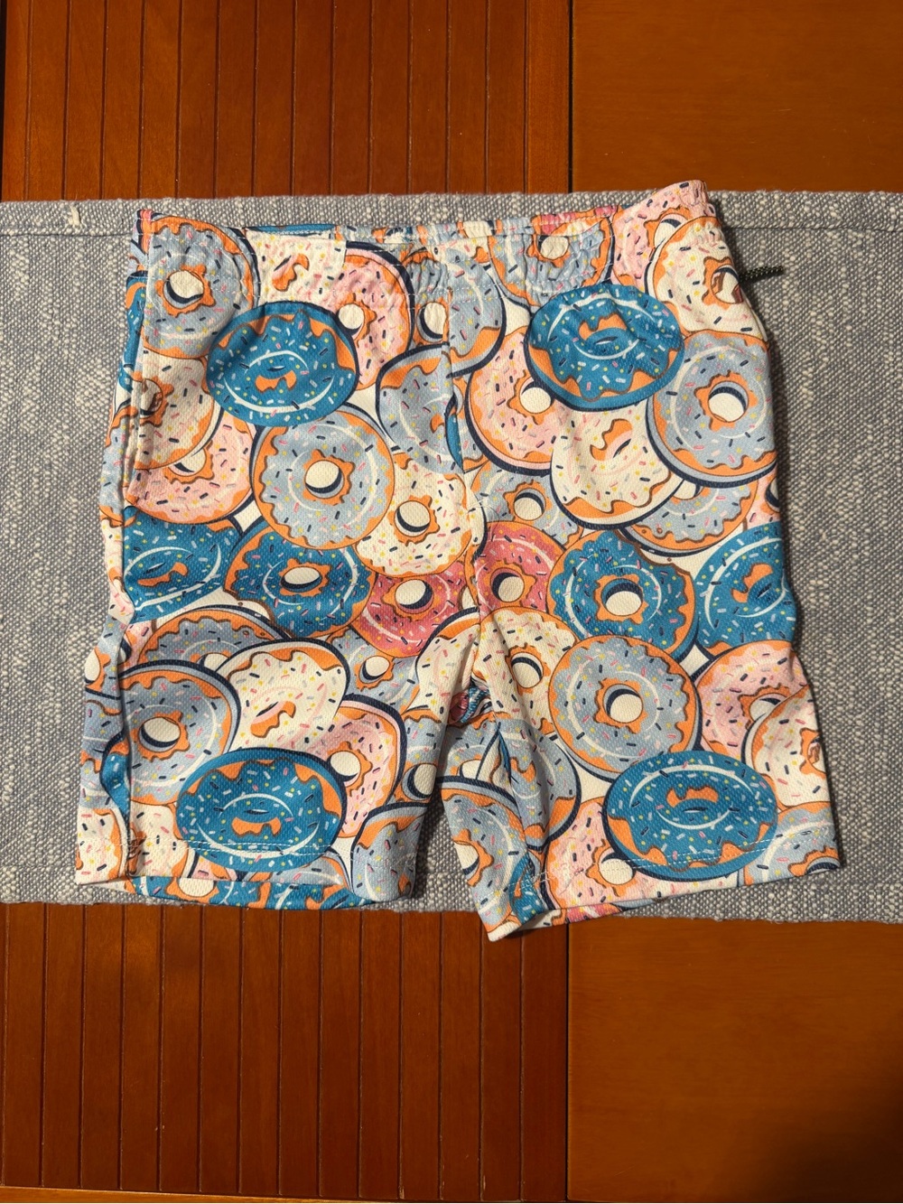 Baseball Donut Print Stretch Shorts - Blue & Pink boys size 6